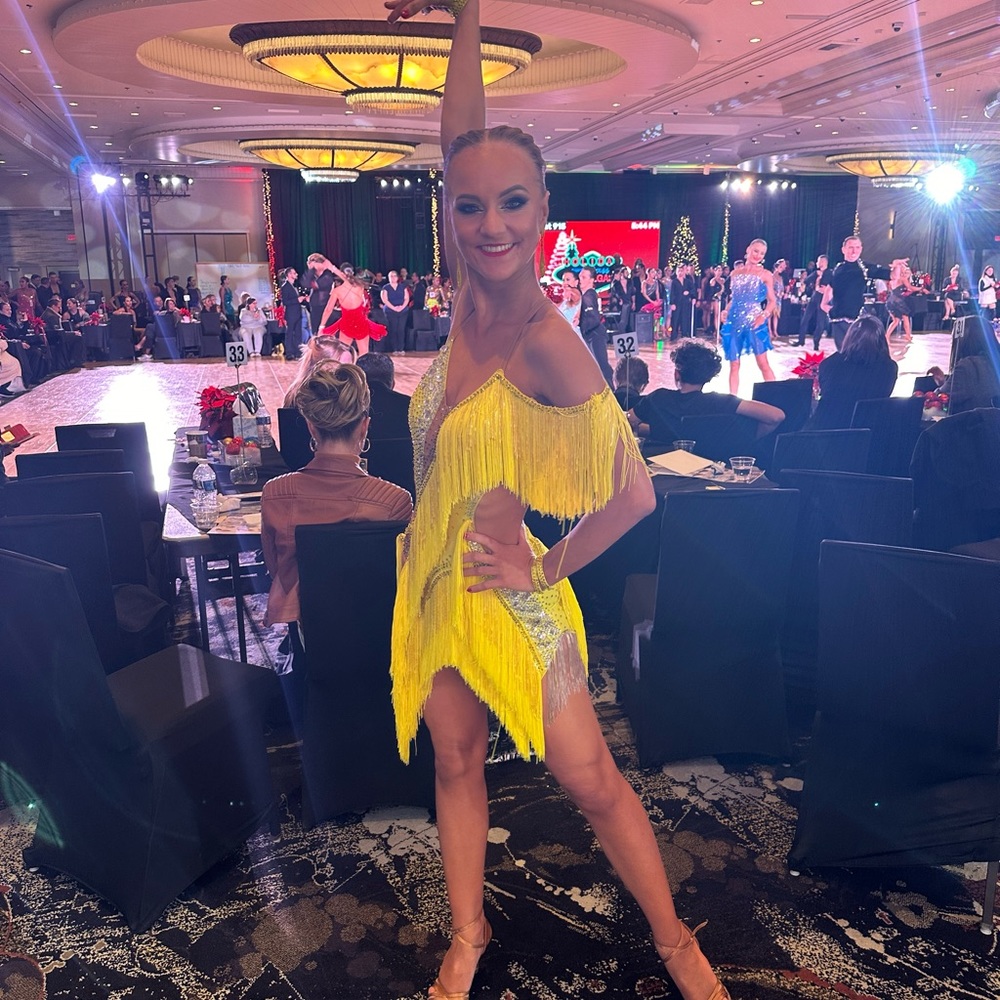 Yellow Latin dress XS-S